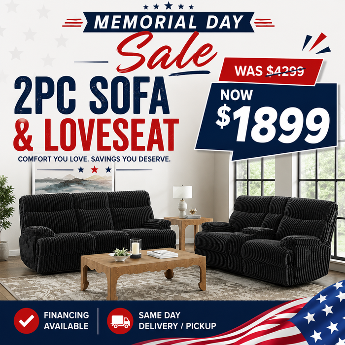 2 PC Sofa & Loveseat Set
