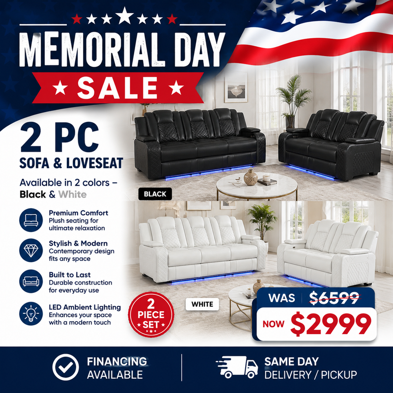 2 PC Sofa & Loveseat Set