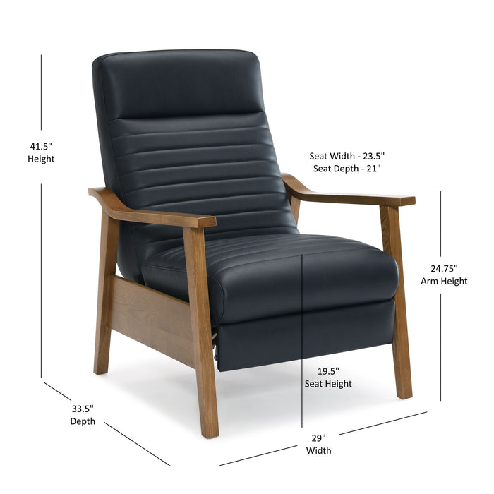 Asher - Modern Push Back Recliner With Wood Arms