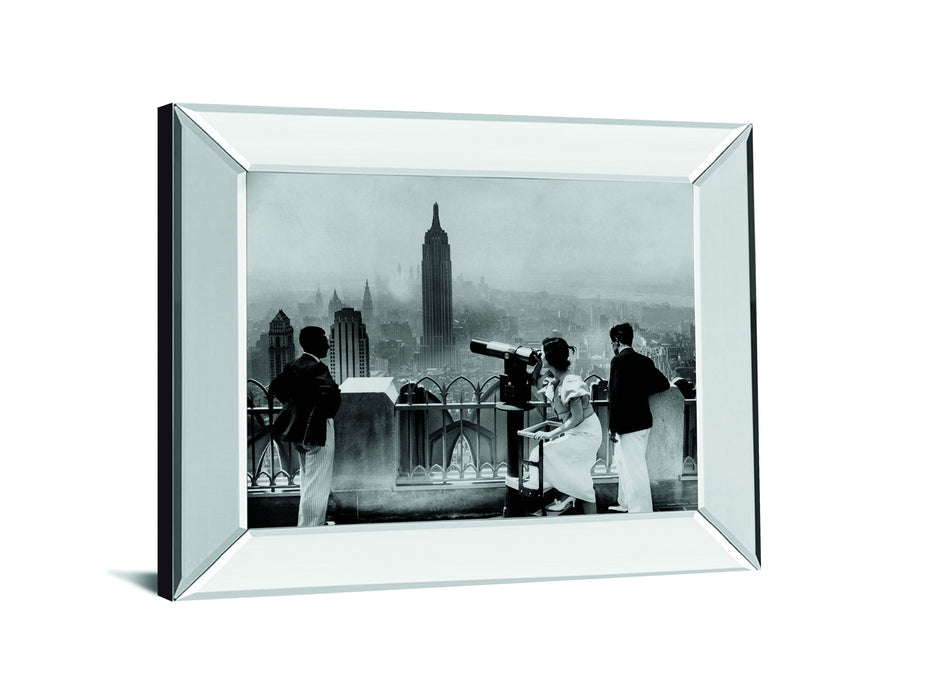 Manhattan, View From Radio City Music Hall, 1935 By The Chelsea Collection - Mirror Framed Print Wall Art - Dark Gray