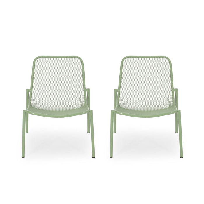 Outdoor Iron Chair With Mesh Design