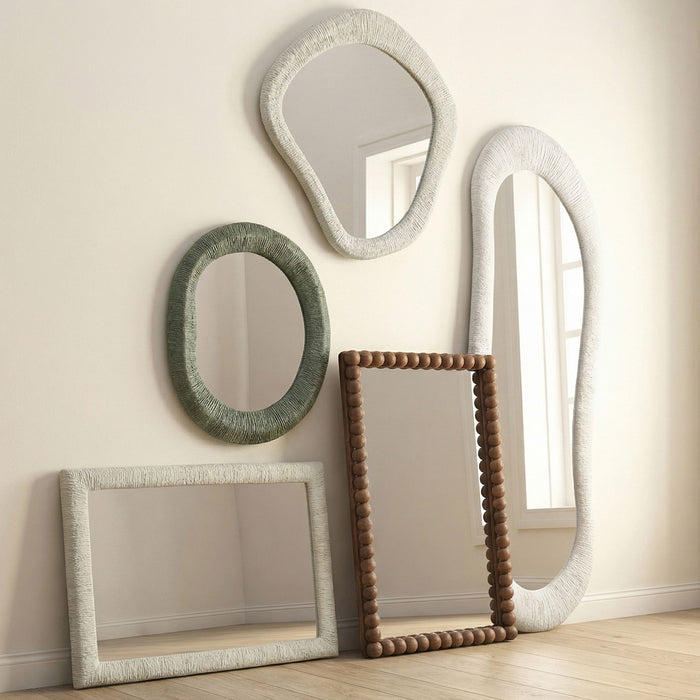 Orpheus - 20" x 59" Ribbed Floor Mirror - Faux Stone