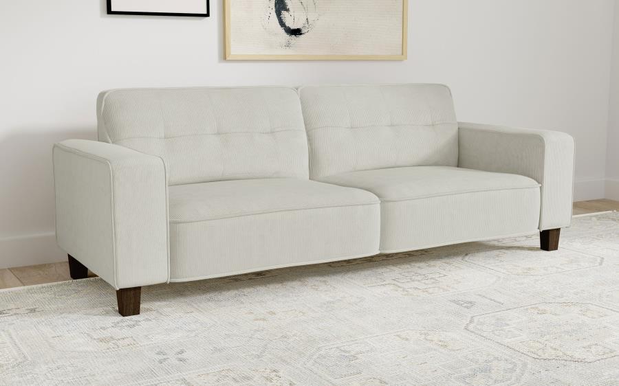 Deerhurst - Upholstered Track Arm Tufted Sofa - Greige