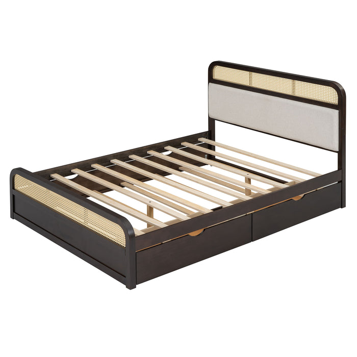 Platform Bed With Trundle And 2 Drawers