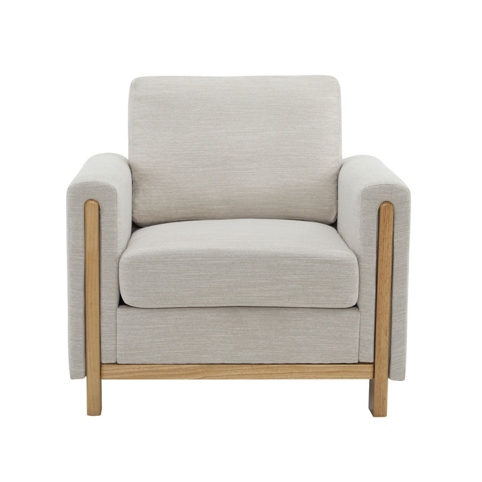 Harmonia - Classic Fabric Upholstered Armchair With Rubber Wood Frame