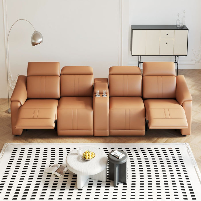 Modular Sofa With Recliners And Cup Holders Sectional Set