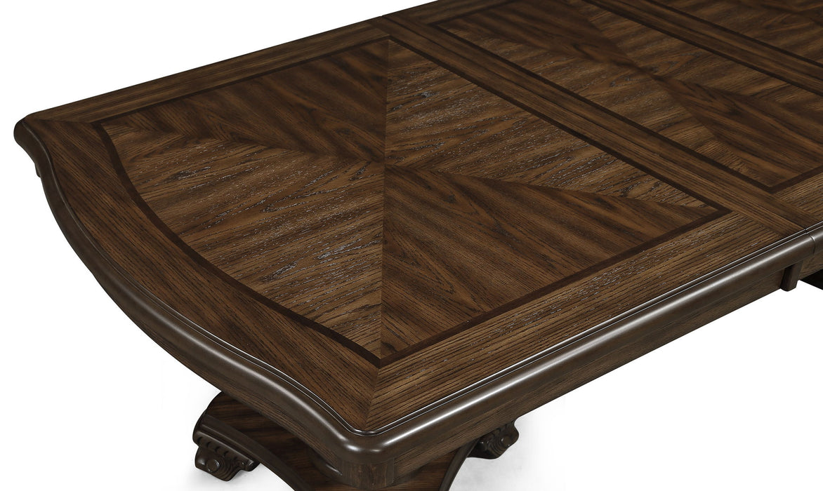 Kiera - 9 Piece Dining Room Set - Cherry Brown