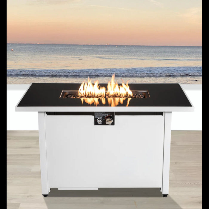 Rectangular Fire Pit With Frame Elegant Design