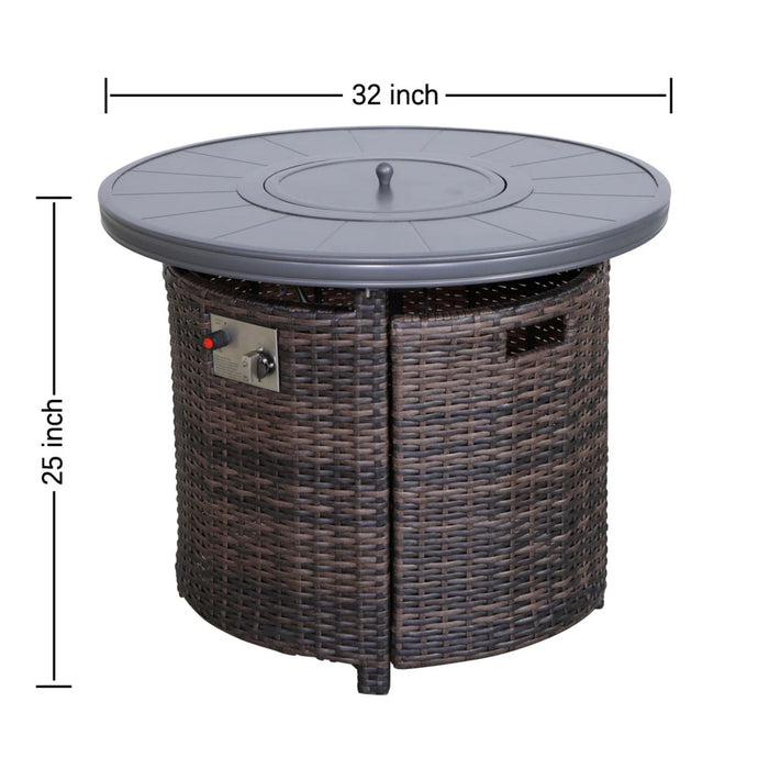 Outdoor Fire Pit Table With Lid - Espresso