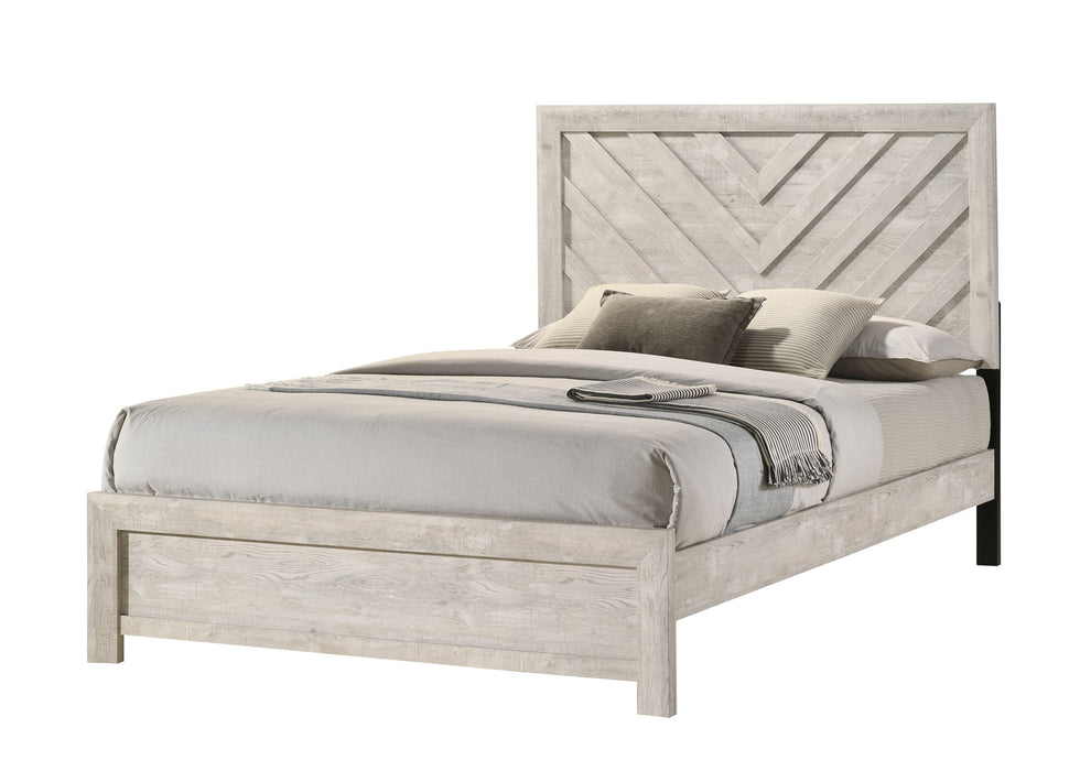Valor - Twin 5 Piece Bedroom Set - Antique White
