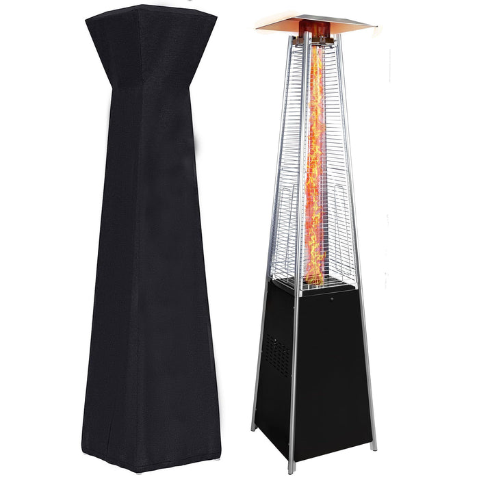 Pyramid 48, 000 Btu Propane Outdoor Heater With Detachable Wheels - Black / Silver