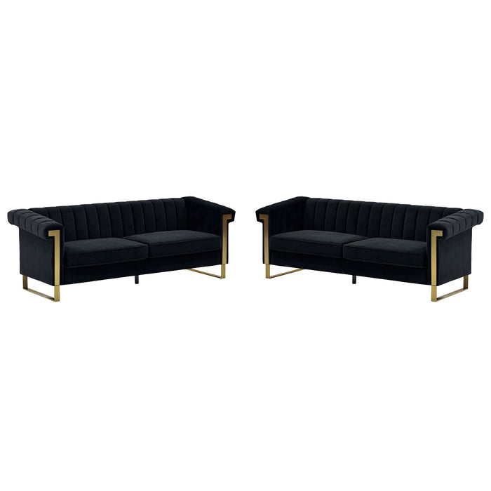2 Piece Sofa Set With Tufted Back And Deep Seating