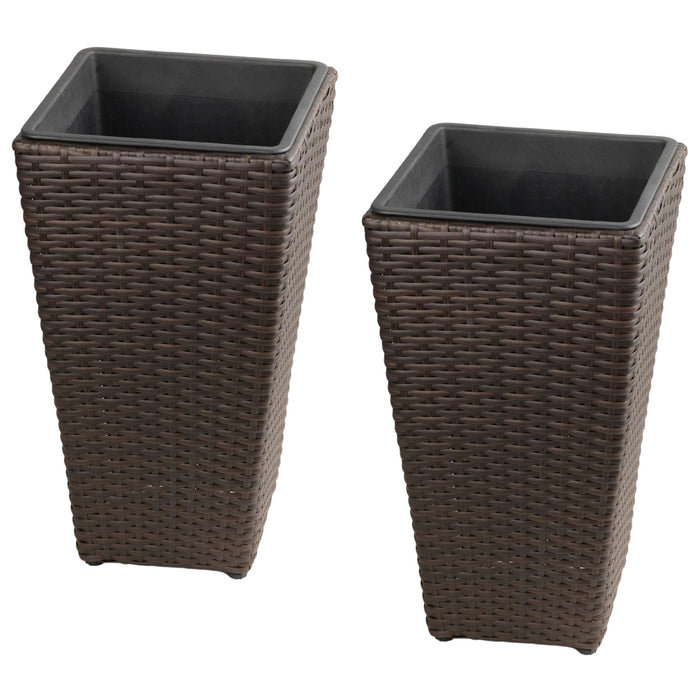 Solhome - Indoor / Outdoor Decorative Planter With Removable Insert (Set of 2) - Brown Ebony
