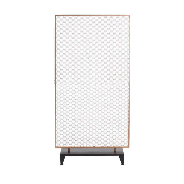 Modern Single Panel Iron Room Divider - Gold Brushed Brown