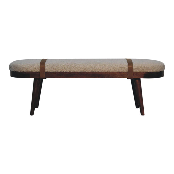 Nordholm Boucle Bench - Walnut
