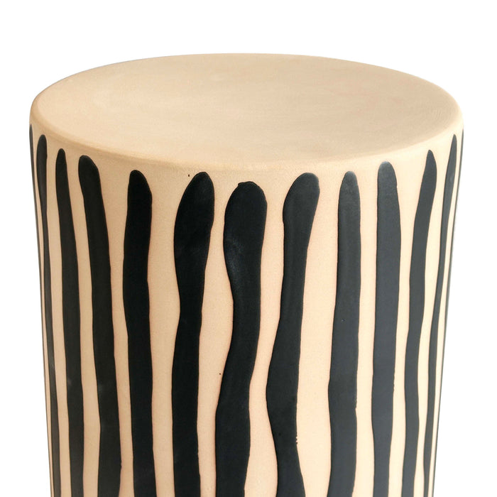Tempest - Ceramic Table - Black Stripes