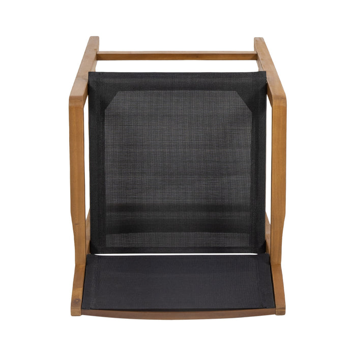 Outdoor Barstool With Woven Wicker And Frame (Set of 2) - Teak