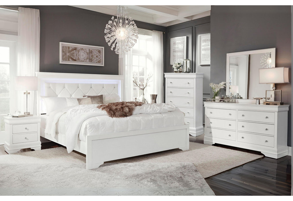 Pompei - Full Bed - Metallic White