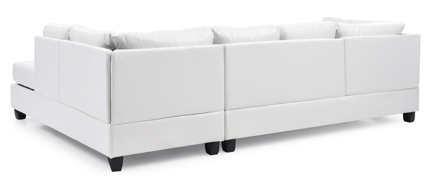 Glory Furniture Malone Sectional (3 Boxes), White - PU
