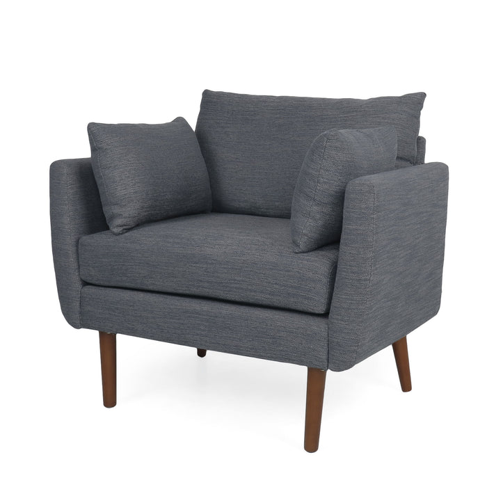Luminate - Upholstered Fabric Club Chair With Tapered Legs And 2 Accent Pillows