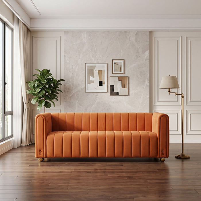 Sofa With Vertical Stripes & Accents