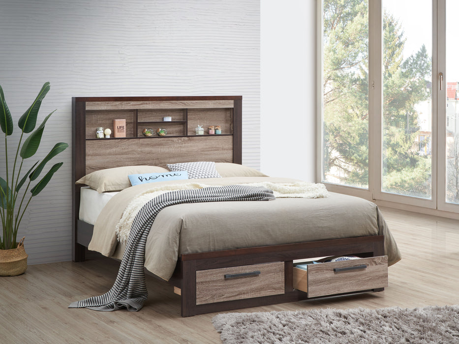 Glory Furniture Magnolia Queen Bed, Gray / Brown