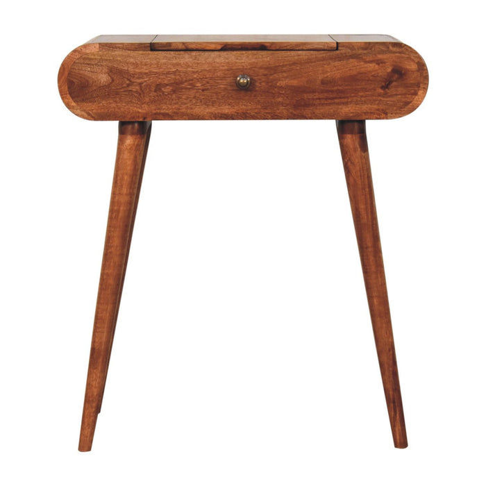 Mini Dressing Table With Foldable Mirror - Caramel