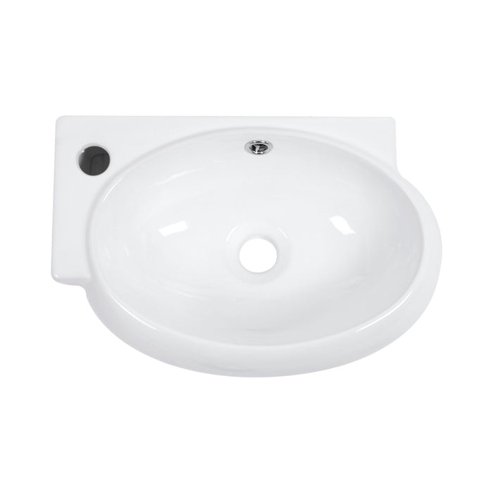 Modern Aesthetic Rectangle Wall Mount Bathroom Sink With Single Faucet Hole