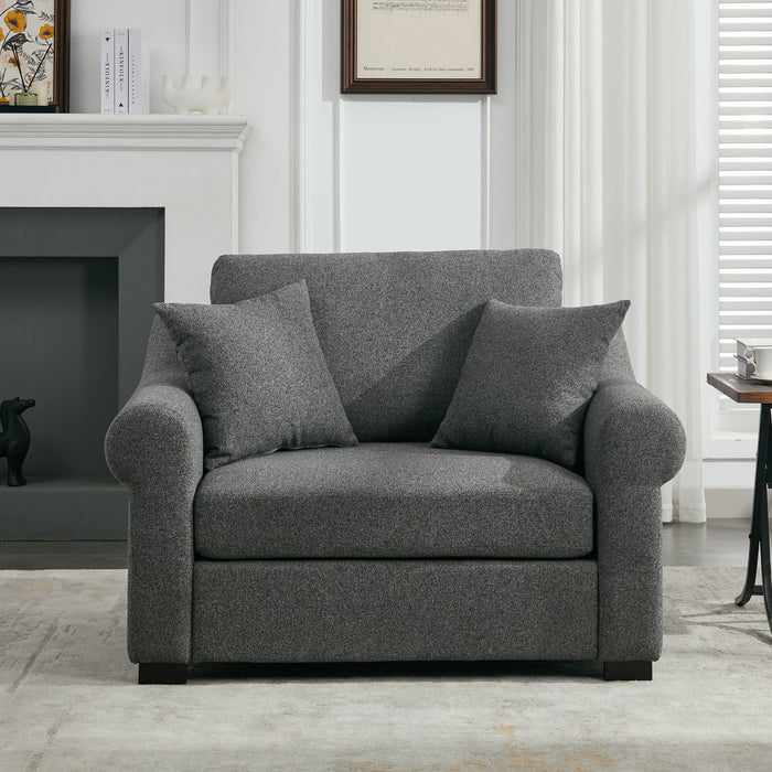 Modern Chenille Oversized Armchair, Chair And A Half, Single Sofa