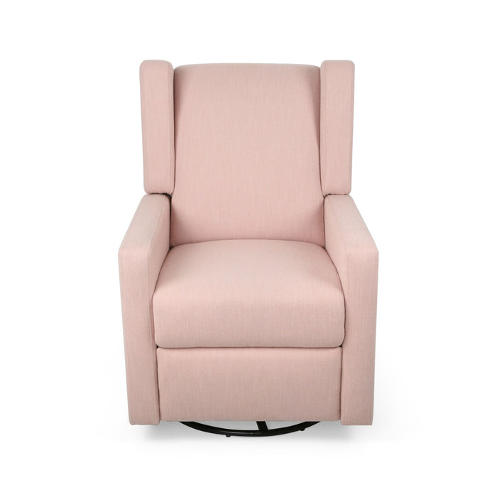 Landau Contemporary Fabric Upholstered Swivel Recliner
