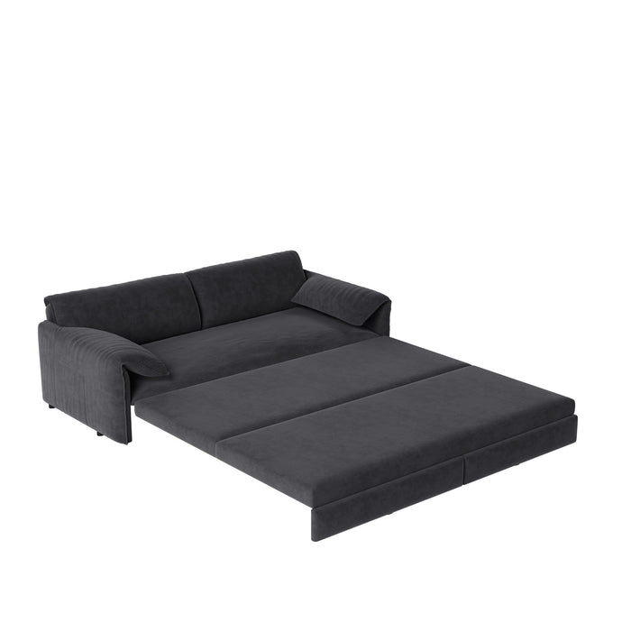 Queen Pull Out Sofa Bed, 3 In 1 Convertible Sleeper Sofa With Side Storage