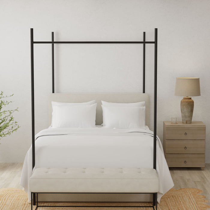 4 Piece Short Queen Brushed Microfiber Hypoallergenic Sheet Set - White