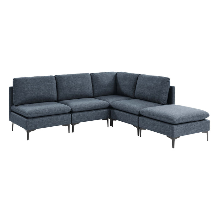 Upholstered Modular Sectional With Tall Legs, Medium Firm Seat