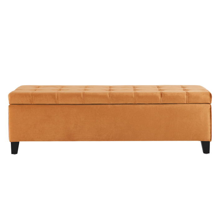 Wendover - Elegant Velvet Tufted Storage Bench With Lift-Up Top And Birch Wood Legs