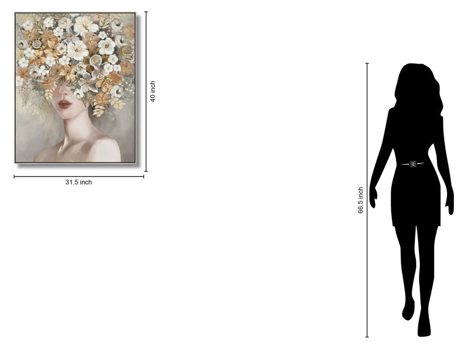 Blossom Veil Muse - 40" x 32" Framed Wall Art