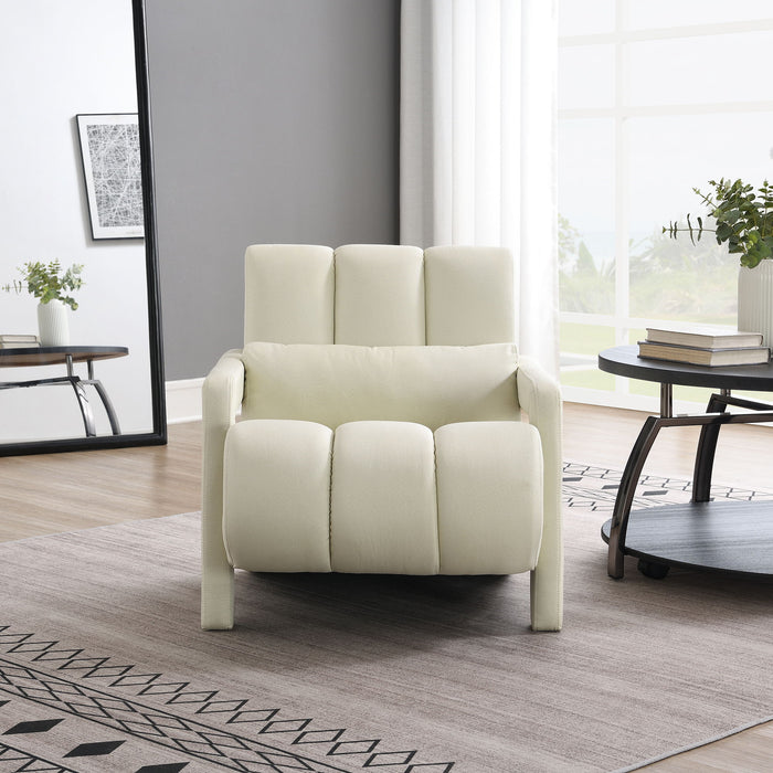 Modern Upholstered Accent Chair, Comfortable Linen Fabric With A Pillow For Living Room