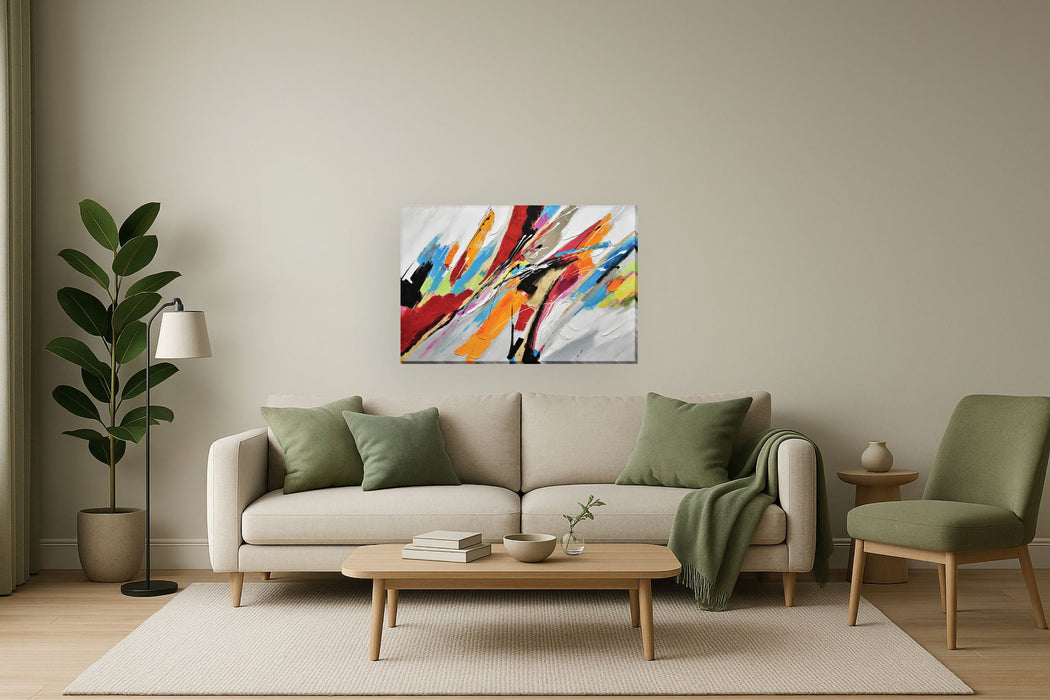 Sonic Prism Burst - 39" x 59" Framed Wall Art