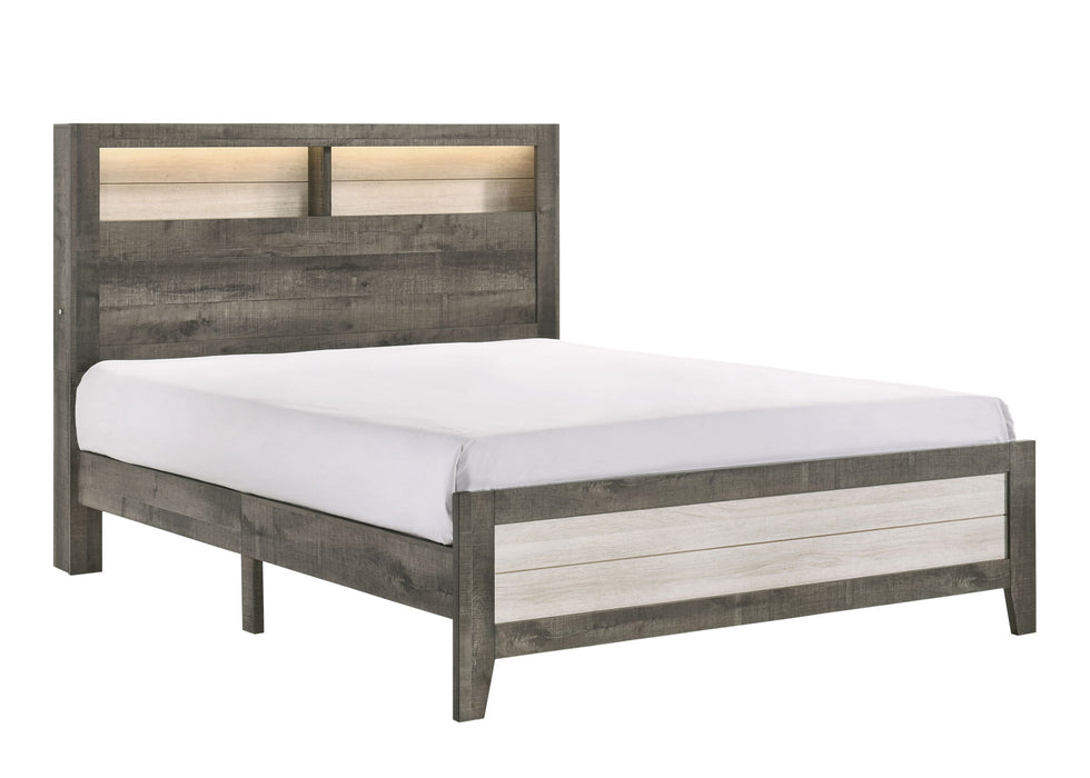 Rhett - King 5 Piece Bedroom Set - Chalk / Gray