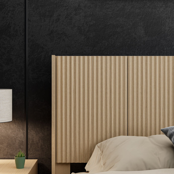 Modern Wide Wall Mounted Fluted Panel Headboard