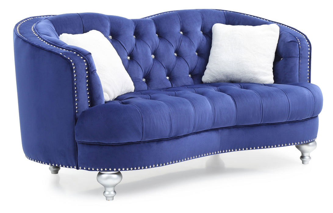 Glory Furniture Jewel Loveseat, Blue