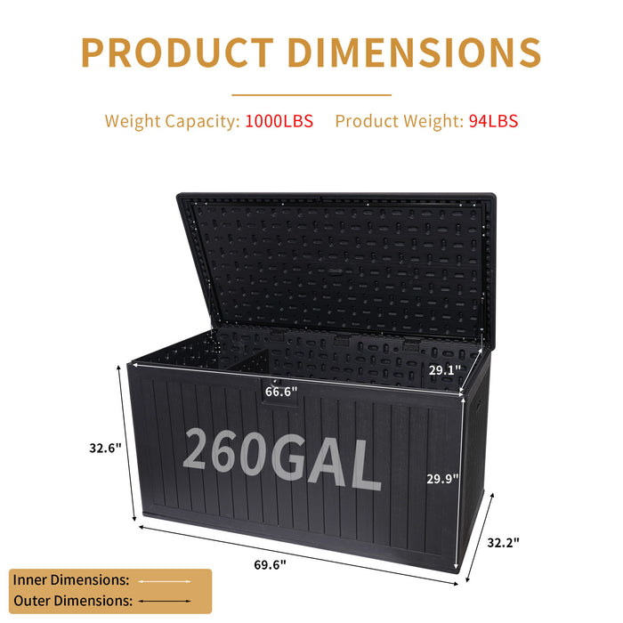 Outdoor Large Storage Box With Lockable Storage Containers