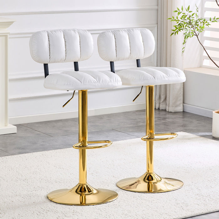 Adjustable Height Bar Stools & Footrest For Kitchen Island (Set of 2)