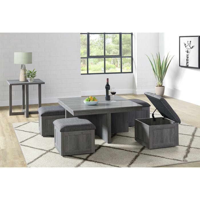 Uster - 2 Piece Occasional Set (Coffee Table And End Table) - Light Gray