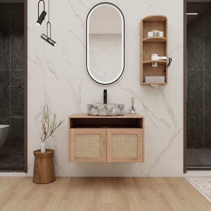 Bathroom Vanity & Art Sink And Storage Rack, Float Mounting Design