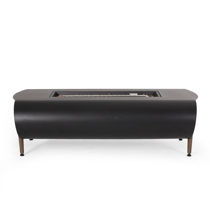 Vernon - Rectangle Fire Pit 50, 000 Btu - Dark Gray