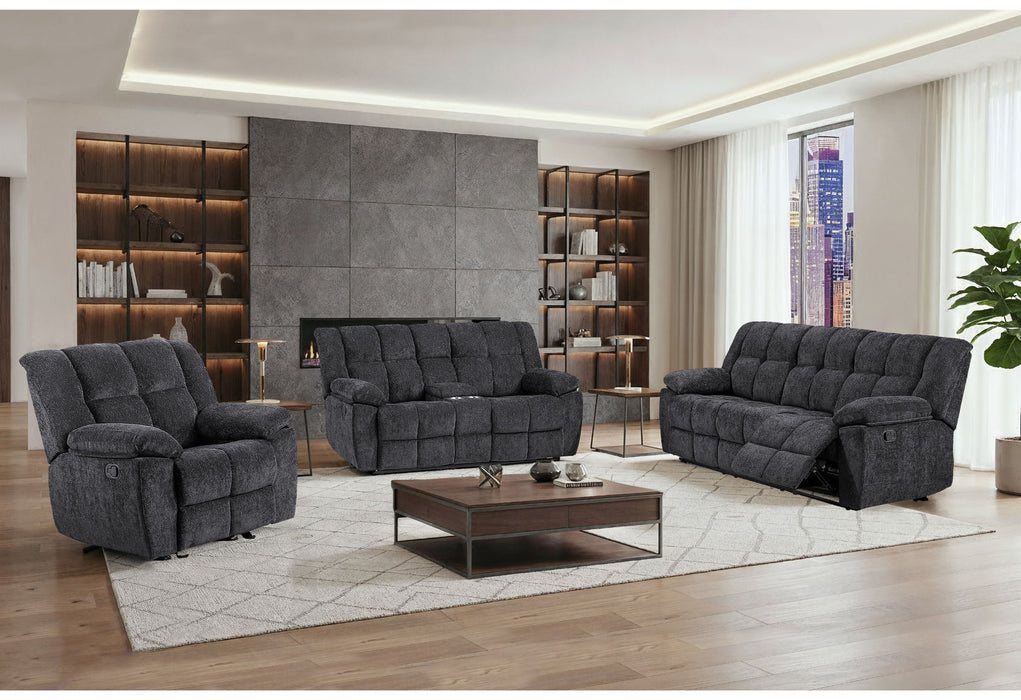 U6000 - Reclining Sofa / Console Reclining Loveseat / Recliner - Black