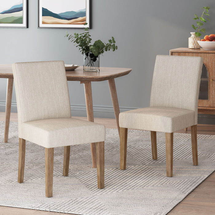 Contemporary Dining Chair With Upholstered Seating And Tapered Legs