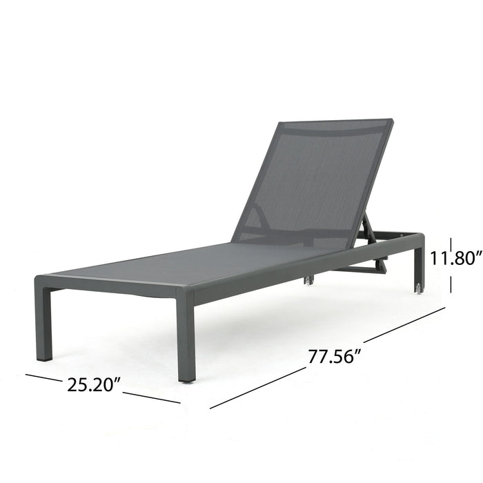 Outdoor Patio Chaise Lounge With 5 Reclining Positions