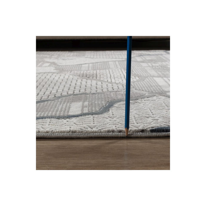 Geometrix - 5'3" X 7'3" Area Rug, Geometric 3D Effect - Gray / Ivory