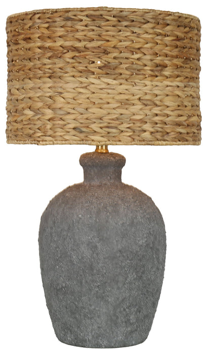 Ashen Grove - 28 X 16 - Ceramic Table Lamp - Weathered Charcoal Stone
